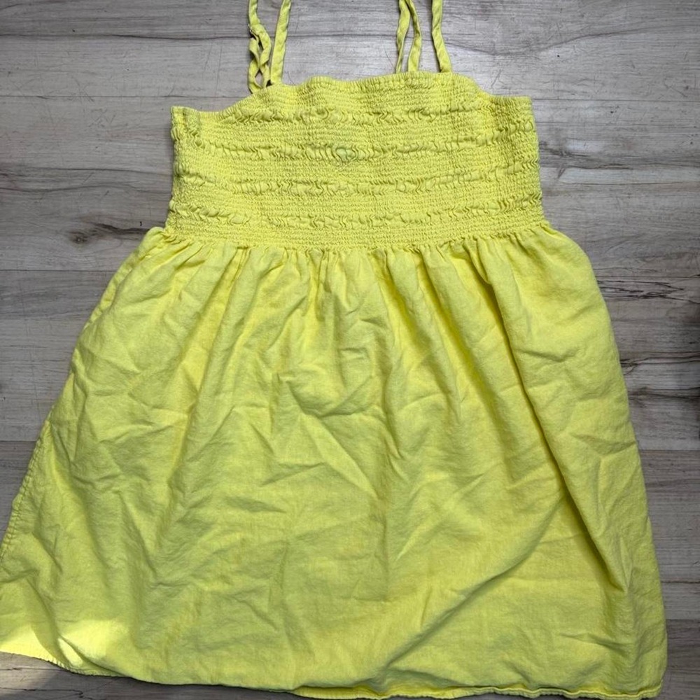 Yellow Smocked Babydoll Dress Cottagecore